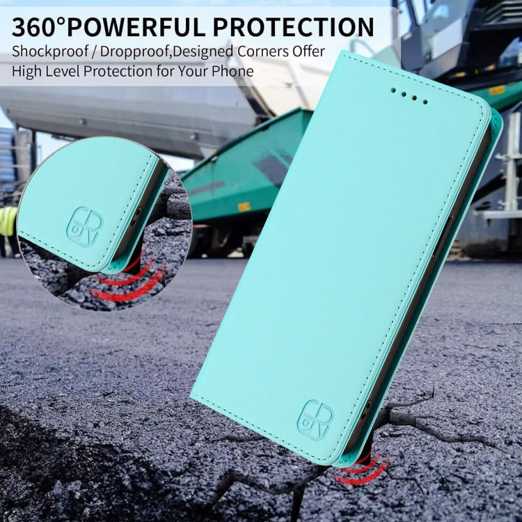 RC01 Dual-Folded Magnetic Suction RFID Leather Phone Case, For iPhone 17e / 16e, For iPhone 17 Pro Max, For iPhone 17 Pro