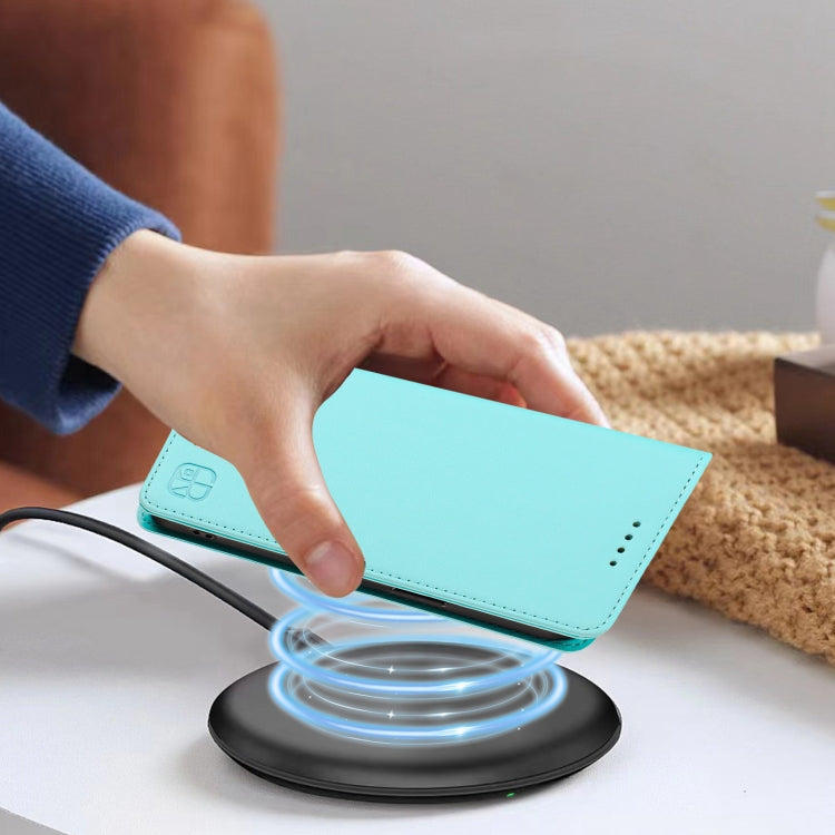 RC01 Dual-Folded Magnetic Suction RFID Leather Phone Case, For iPhone 15 Pro Max, For iPhone 15 Pro, For iPhone 15 Plus