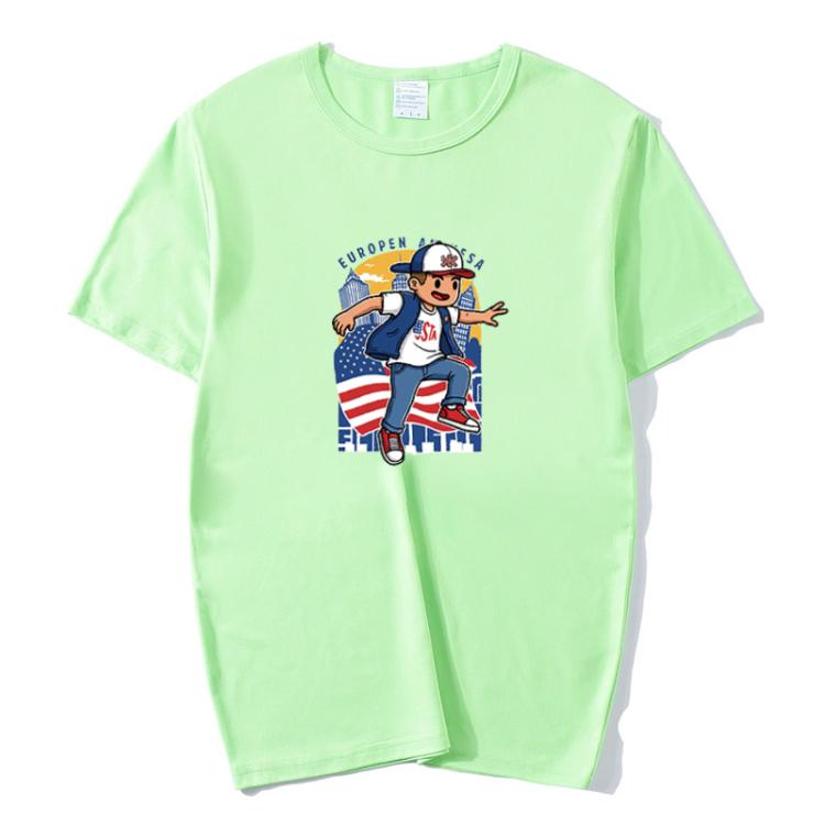 Boy Printed Round Neck Modal Short Sleeve T-shirt Print On Your Demand, XXXXXL