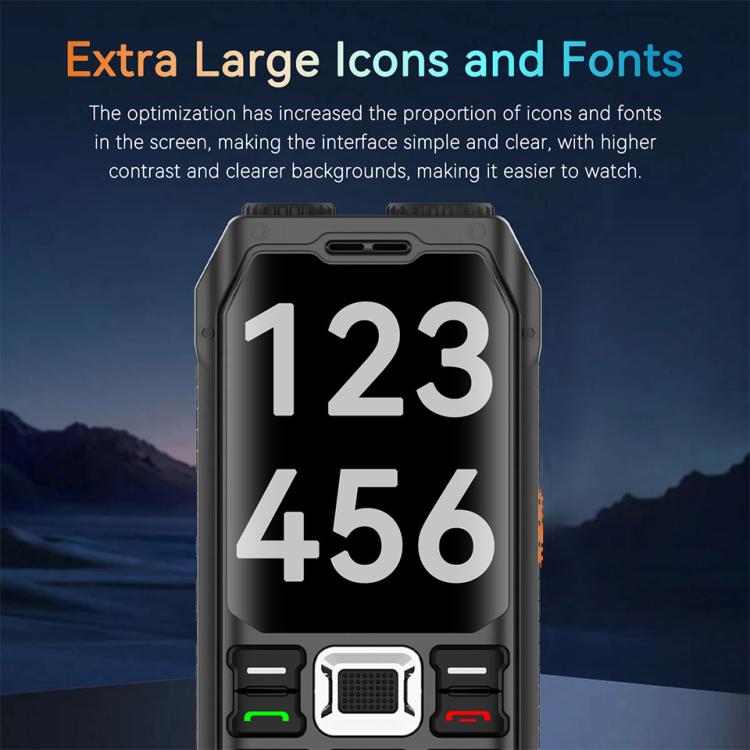 UNIWA M6000 Big Speaker Keypad Phone, 2.4 inch, Dual Flashlights, 21 Keys, SOS, FM, 4 SIM, GSM, EU Plug, US Plug, UK Plug, AU Plug