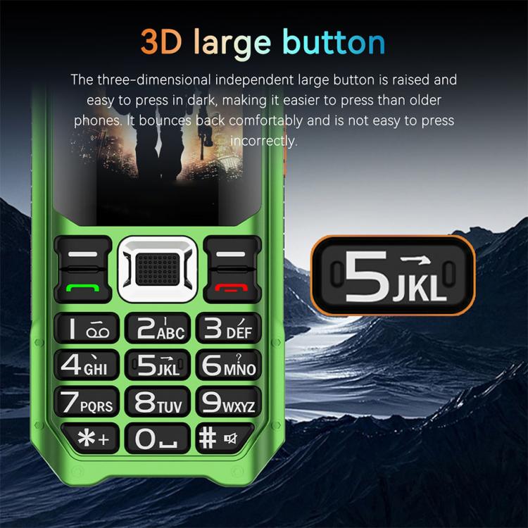 UNIWA M6000 Big Speaker Keypad Phone, 2.4 inch, Dual Flashlights, 21 Keys, SOS, FM, 4 SIM, GSM, EU Plug, US Plug, UK Plug, AU Plug