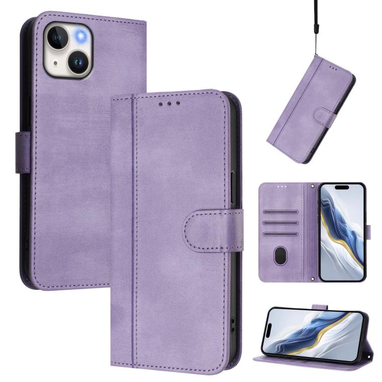 Line Splicing Buckle Retro Leather Phone Case, For iPhone 13 Pro Max, For iPhone 13 Pro, For iPhone 13 mini