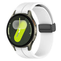 xDfind Fold Magnetic Black Buckle Silicone Watch Band, For Samsung Galaxy Watch7 / FE / 6 / 5 / 4
