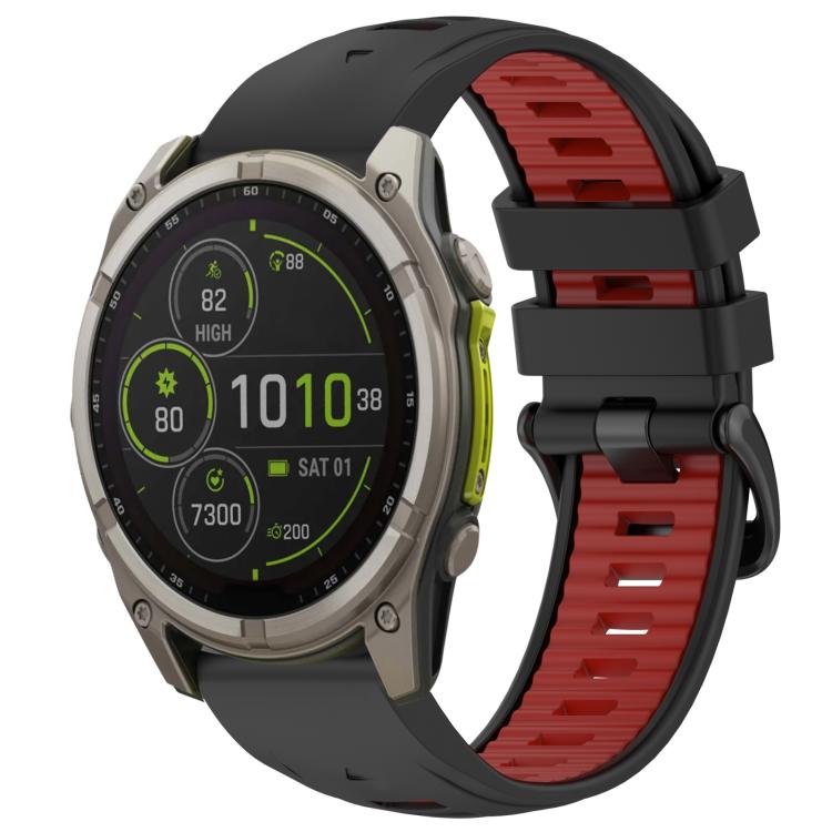 xDfind Dual Color Quick Release Steel Buckle Silicone Watch Band, For Garmin 26mm, For Garmin 22mm
