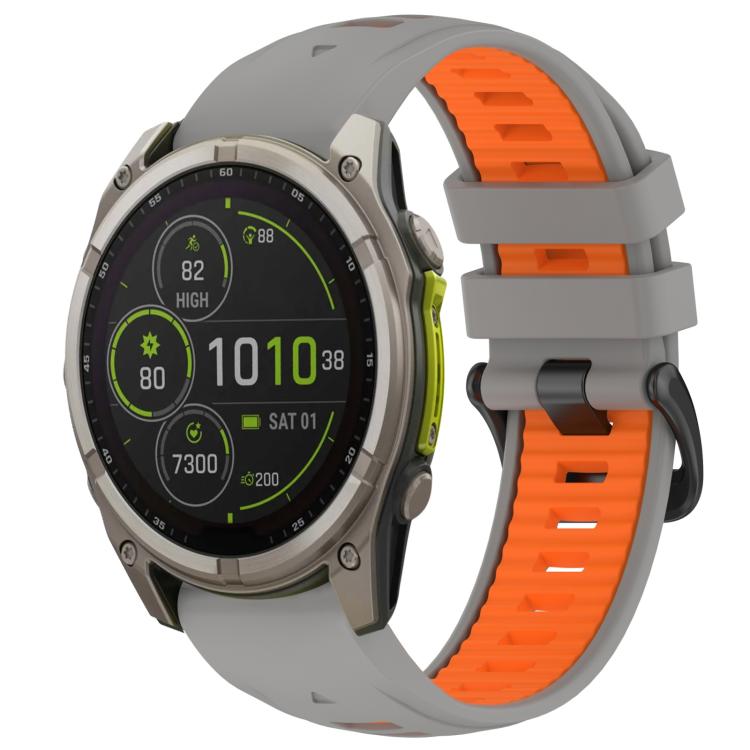 xDfind Dual Color Quick Release Steel Buckle Silicone Watch Band, For Garmin 26mm, For Garmin 22mm