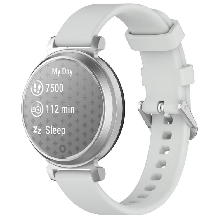 xDfind Quick Release Silver Buckle Silicone Watch Band Wristband, For Garmin Lily 2