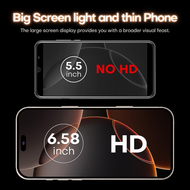 I16 Pro Max / PDQ6, 4GB+64GB, 6.58 inch Android 10 MTK6739 Quad Core, Network: 4G, Dual SIM, EU Plug, US Plug, UK Plug, AU Plug
