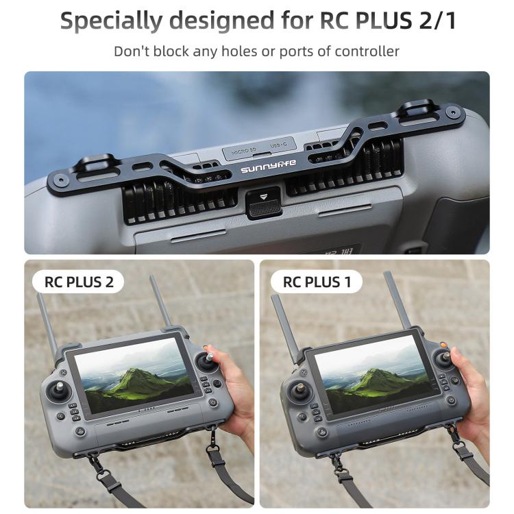 Sunnylife Controller Hanger Bracket with PU Leather Strap Shoulder Belt, For DJI RC Plus 2 / 1