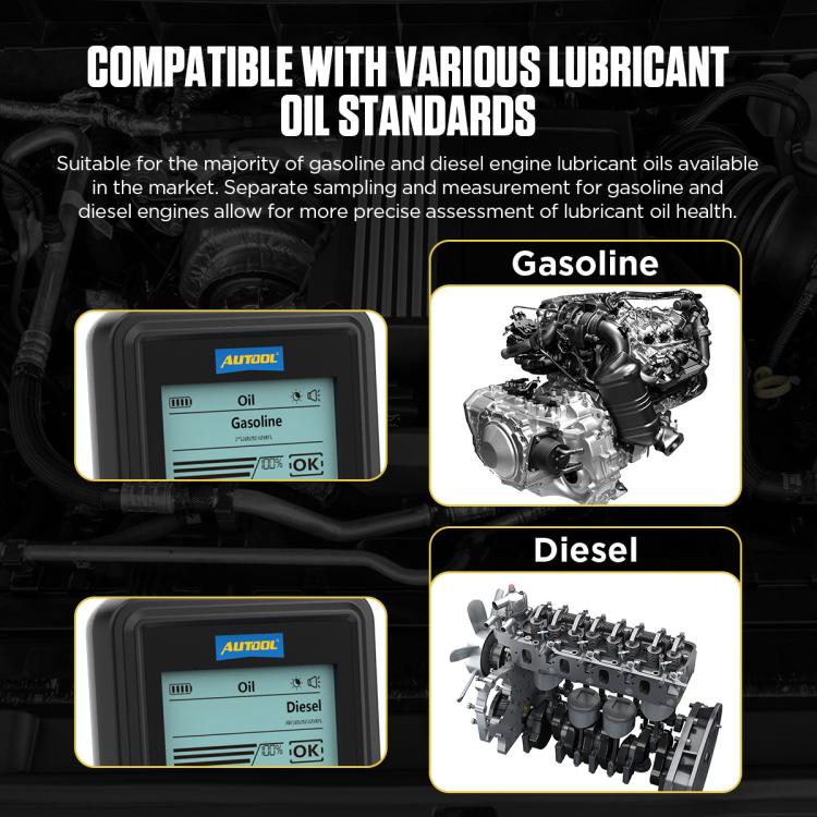 AUTOOL AS503 2.8 inch Backlit Display Car Engine Oil Tester Lubricating Oil Quality Analyzer, AS503