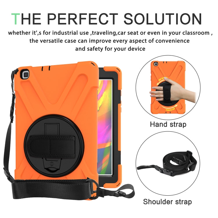 Shockproof Colorful Silicone + PC Protective Case with Holder & Hand Grip Strap, For Samsung Tab A 8.0(2019) T290 / T295, For Samsung Galaxy Tab Active Pro T540 / T545 / Tab Active4 Pro...