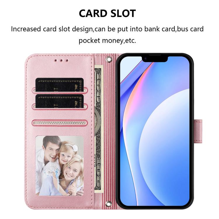 Litter Panda Embossing RFID Leather Phone Case with Lanyard, For iPhone 13 mini, For iPhone 12 / 12 Pro, For iPhone 12 Pro Max, For iPhone 12 mini