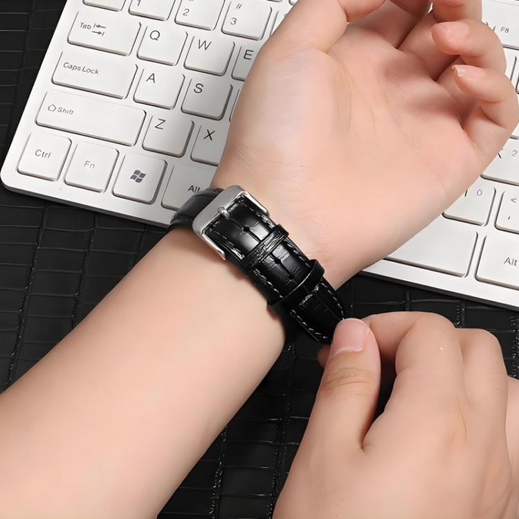 xDfind Bamboo Texture Pin Buckle Leather Watch Band, For Fitbit Inspire 2 / Ace 3 14mm, For Fitbit Versa 2/Versa/Versa Lite/Blaze 22mm, For Fitbit Charge 4 / 3 18mm