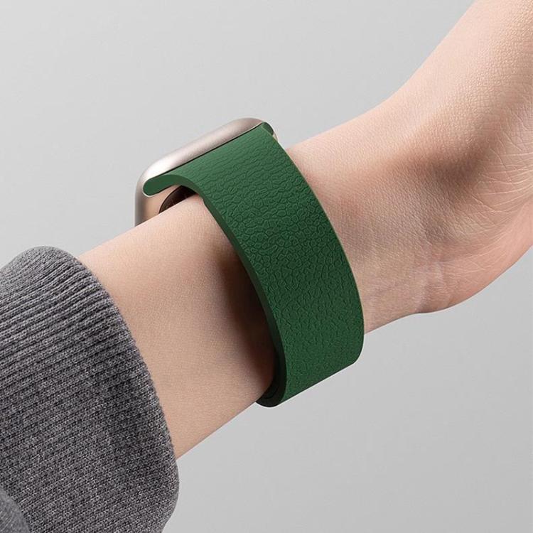 xDfind Flat Head Litchi Texture Magnetic Silicone Watch Band, 14mm, 18mm