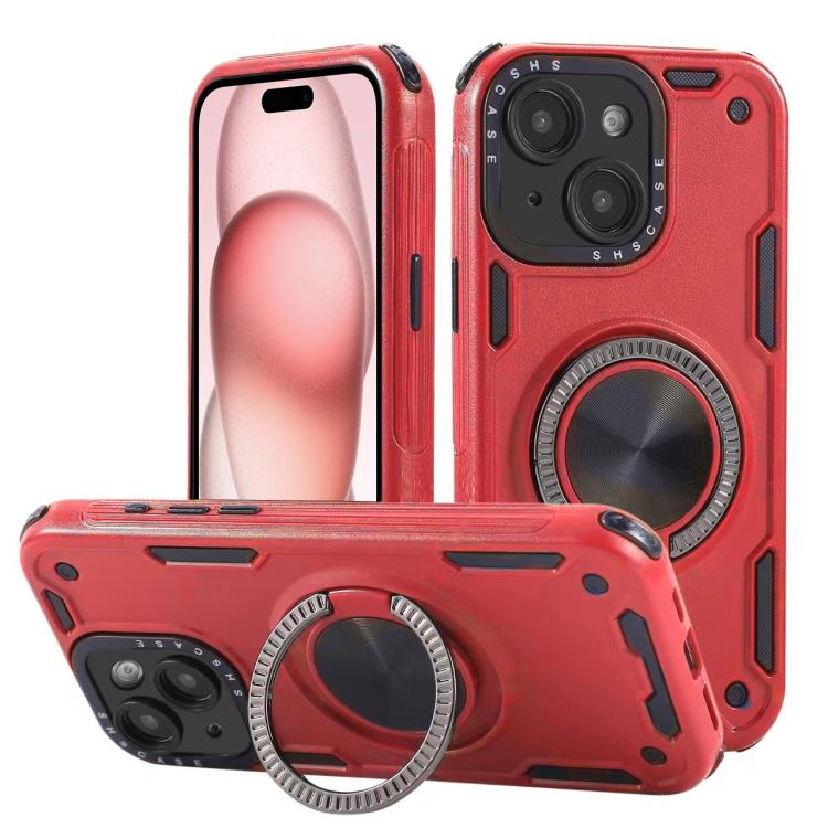 Three-core Mecha 360 Degree Rotation Magnetic Holder Phone Case, For iPhone 15 Pro Max, For iPhone 15, For iPhone 14, For iPhone 14 Pro Max, For iPhone 13 Pro Max, For iPhone 13