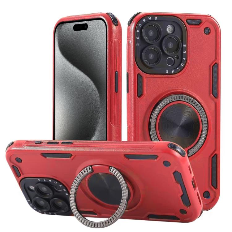 Three-core Mecha 360 Degree Rotation Magnetic Holder Phone Case, For iPhone 15 Pro Max, For iPhone 15, For iPhone 14, For iPhone 14 Pro Max, For iPhone 13 Pro Max, For iPhone 13