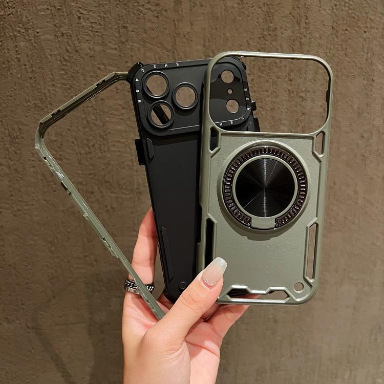 Three-core Mecha 360 Degree Rotation Magnetic Holder Phone Case, For iPhone 17 Pro Max, For iPhone 17 Pro, For iPhone 16 Pro Max, For iPhone 16 Pro, For iPhone 16 Plus, For iPhone 16