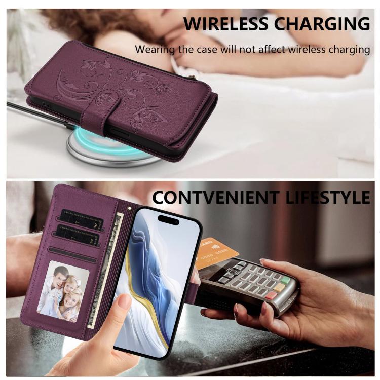 Butterfly Love Flower Multi-card Zipper Wallet Leather Phone Case, For iPhone 12 / 12 Pro, For iPhone 12 Pro Max, For iPhone 12 mini