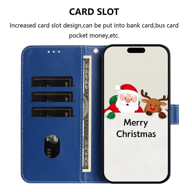 Christmas Series Buckle Leather Phone Case with Hand Strap, For iPhone 11 Pro Max, For iPhone 11, For iPhone 11 Pro, For iPhone XS / X