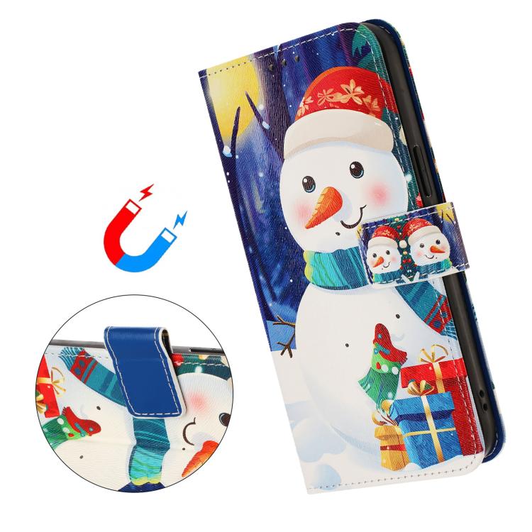 Christmas Series Buckle Leather Phone Case with Hand Strap, For iPhone 15, For iPhone 14 Plus, For iPhone 14 / 13, For iPhone 14 Pro
