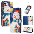 Christmas Series Buckle Leather Phone Case with Hand Strap, For iPhone 17e / 16e, For iPhone 17 Pro Max, For iPhone 17 Pro, For iPhone 17