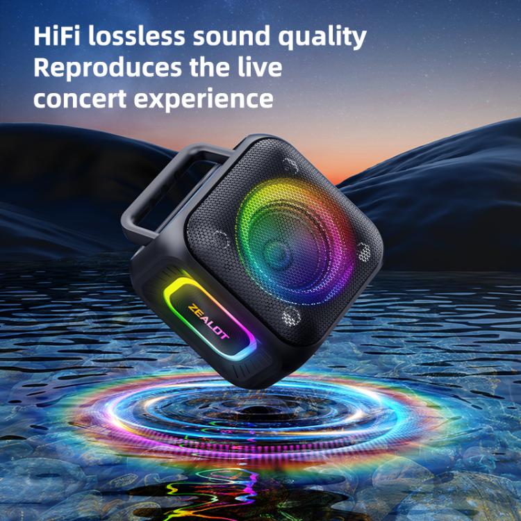 Zealot PT01 30W Portable Outdoor IPX6 RGB Stereo Bluetooth Speaker, PT01