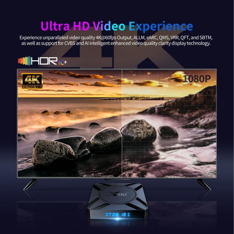 X96 M300 Android 14 Smart TV Box with Remote Control, Amlogic S905X5M Quad-Core