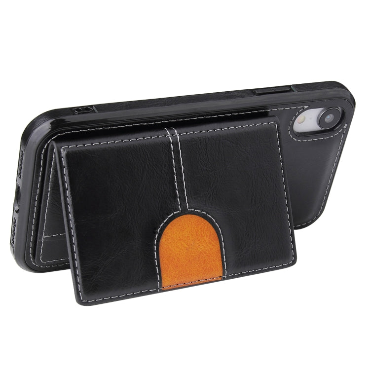 PU + TPU + PC  Shockproof Back Cover Case with Card Slot & Holder, For iPhone XS Max