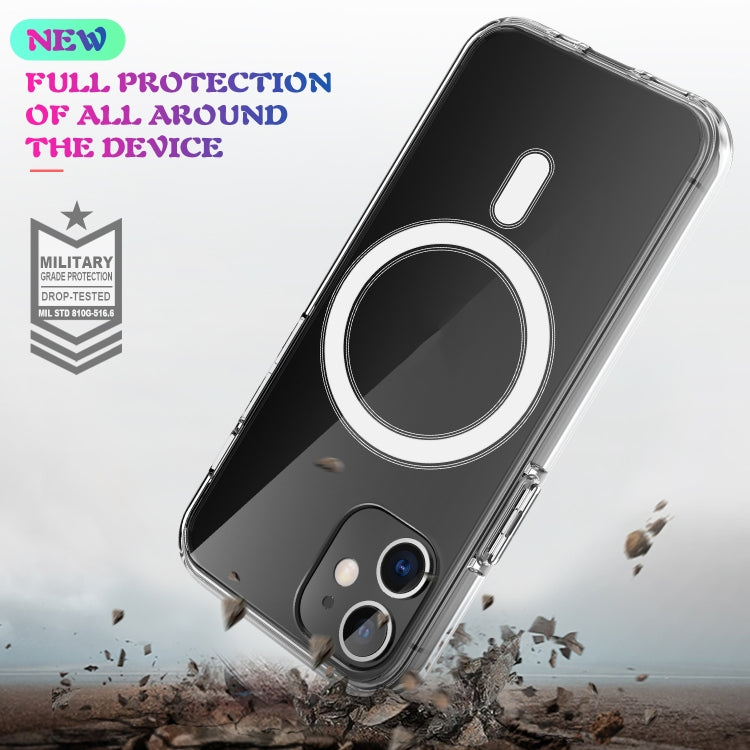 For iPhone 12 Pro Max Magsafe Case Simple Magnetic Ring All-inclusive Clear Crystal Acrylic PC +TPU Shockproof Case(Transparent)