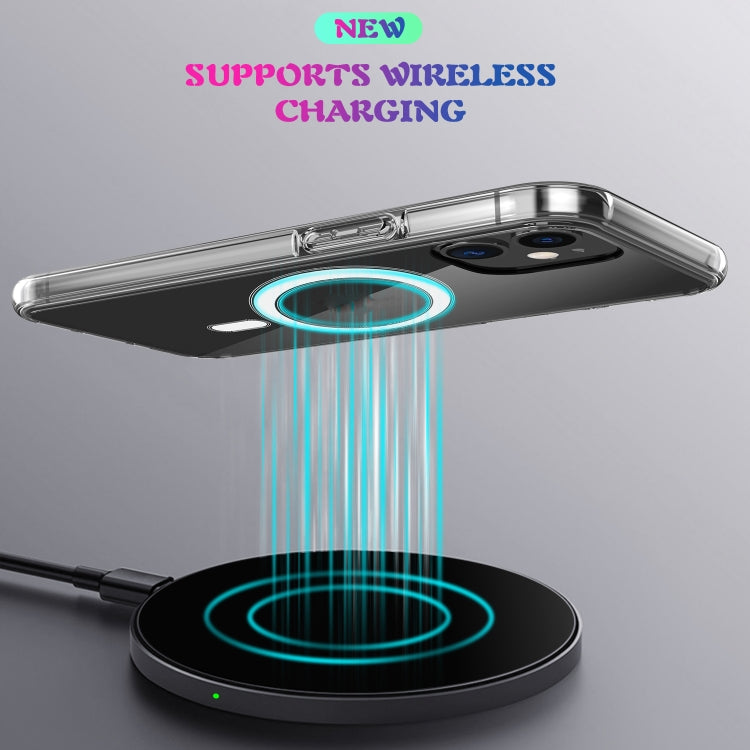 For iPhone 12 mini Magsafe Case Simple Magnetic Ring All-inclusive Clear Crystal Acrylic PC +TPU Shockproof Case (Transparent)