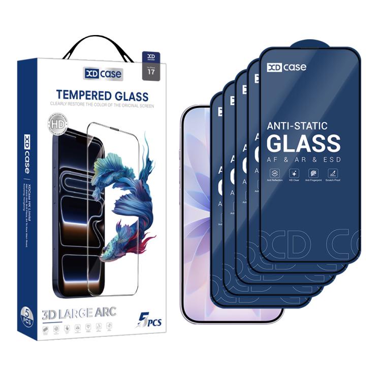 XDcase 5pcs / Pack Silk Screen Printed HD Tempered Glass Film, For iPhone 17e / 16e, For iPhone 17 Pro Max, For iPhone 17 Pro, For iPhone 17, For iPhone Air, For iPhone 16 Pro Max, For iPhone 16 Pro, For iPhone 16 Plus, For iPhone 16                   ...