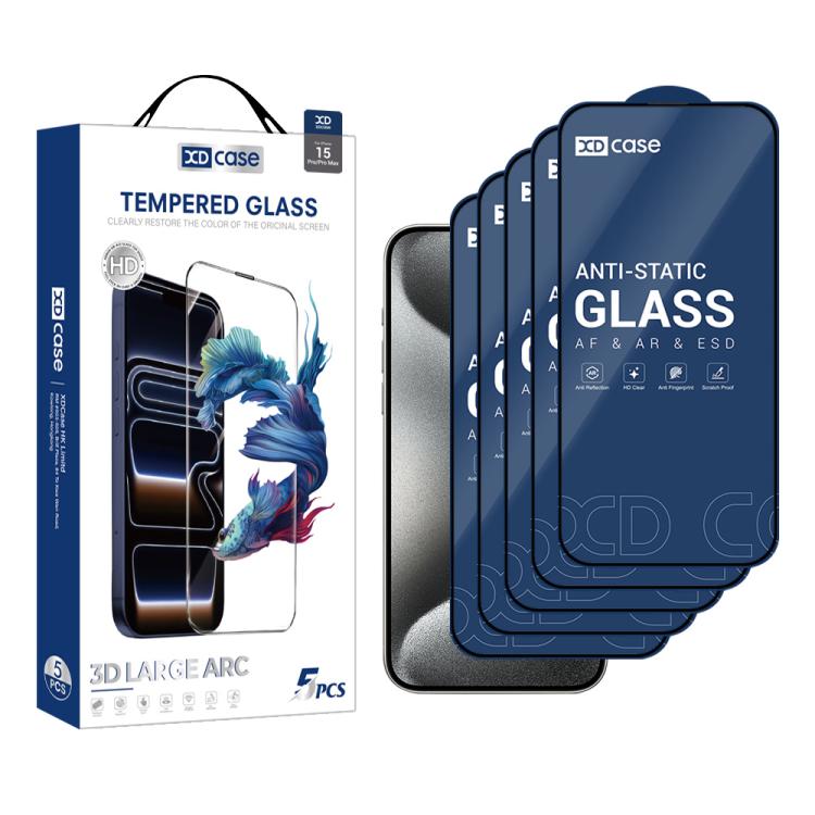 XDcase 5pcs / Pack Silk Screen Printed HD Tempered Glass Film, For iPhone 17e / 16e, For iPhone 17 Pro Max, For iPhone 17 Pro, For iPhone 17, For iPhone Air, For iPhone 16 Pro Max, For iPhone 16 Pro, For iPhone 16 Plus, For iPhone 16                   ...