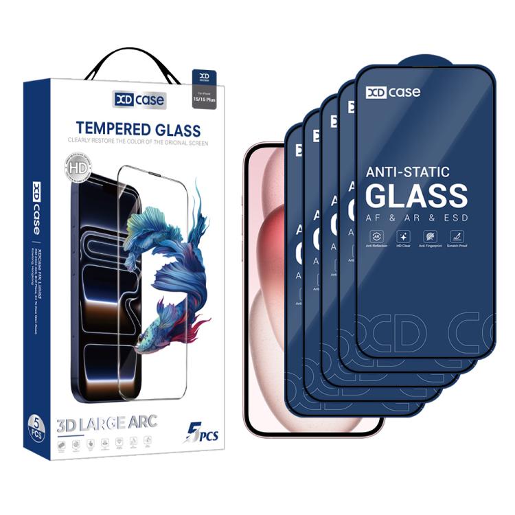 XDcase 5pcs / Pack Silk Screen Printed HD Tempered Glass Film, For iPhone 17e / 16e, For iPhone 17 Pro Max, For iPhone 17 Pro, For iPhone 17, For iPhone Air, For iPhone 16 Pro Max, For iPhone 16 Pro, For iPhone 16 Plus, For iPhone 16                   ...