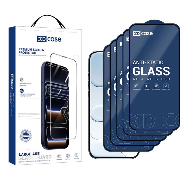 XDcase 5pcs / Pack Silk Screen Printed HD Tempered Glass Film, For iPhone 17e / 16e, For iPhone 17 Pro Max, For iPhone 17 Pro, For iPhone 17, For iPhone Air, For iPhone 16 Pro Max, For iPhone 16 Pro, For iPhone 16 Plus, For iPhone 16                   ...