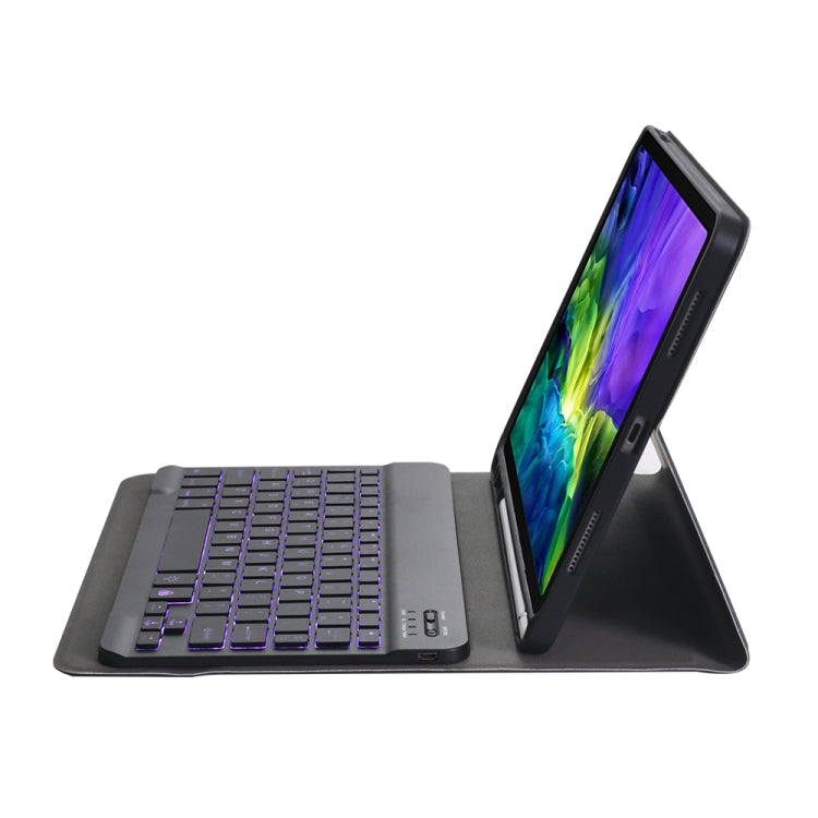 A098BS Detachable Ultra-thin Backlight Bluetooth Keyboard Protective Case for iPad Air 11 2024 / 2025 / Air 4 10.9 inch 2020, with Stand & Pen Slot, A098BS