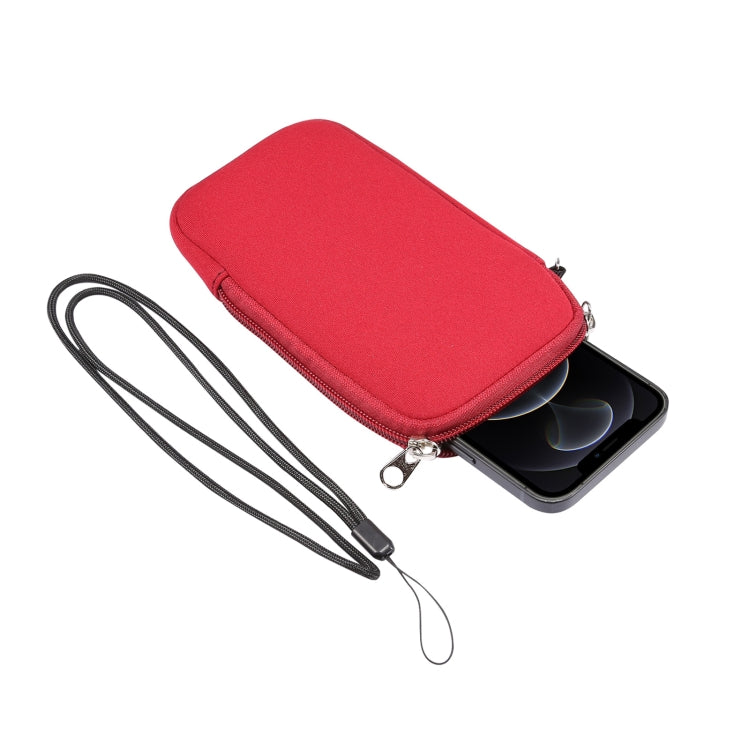 Universal Elasticity Zipper Protective Case Storage Bag with Lanyard For iPhone 12 mini / 4.7-5.4 inch Smart Phones, For iPhone 12 mini