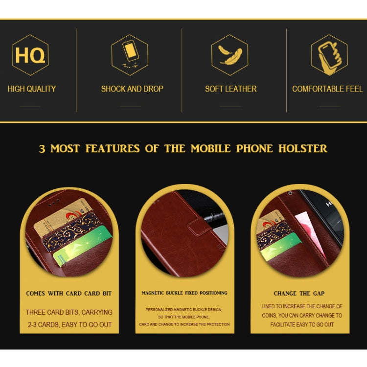 idewei Crazy Horse Texture Horizontal Flip Leather Case with Holder & Card Slots & Wallet, For Google Pixel 4a 5G