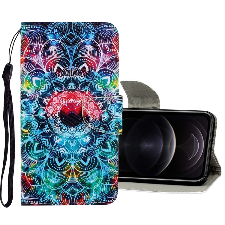 3D Colored Drawing Horizontal Flip PU Leather Case with Holder & Card Slots & Wallet, For iPhone 12 / 12 Pro