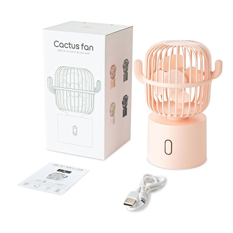 F6 Cactus Portable Mini Fan USB Shaking Head Handheld Desk Electric Fan