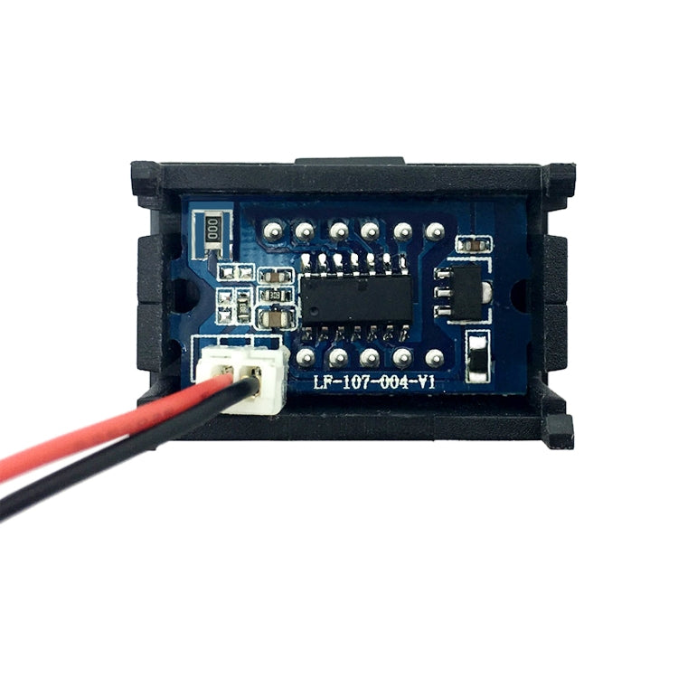 10 PCS 0.36 inch 2 Wires Digital Voltage Meter with Shell, Color Light Display, Measure Voltage: DC 2.5-30V
