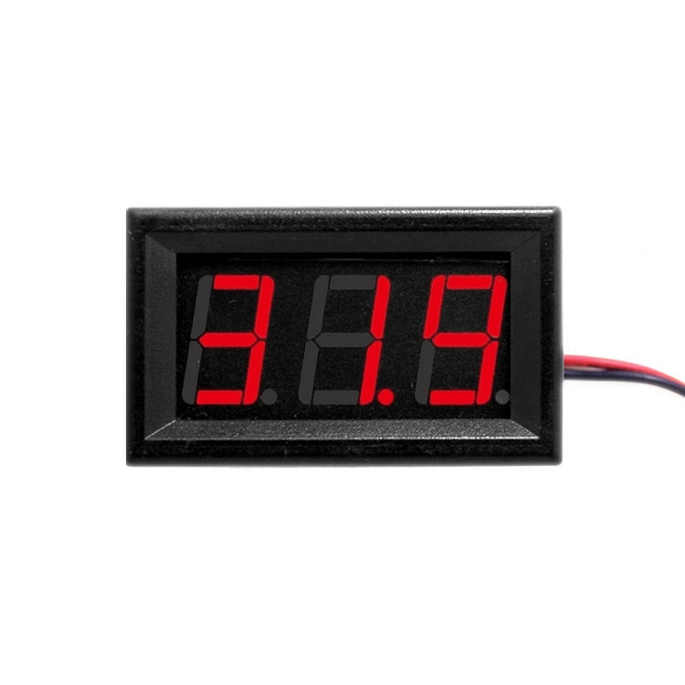 10 PCS 0.56 inch 3 Terminal Wires Digital Voltage Meter with Shell, Color Light Display, Measure Voltage: DC 0-100V