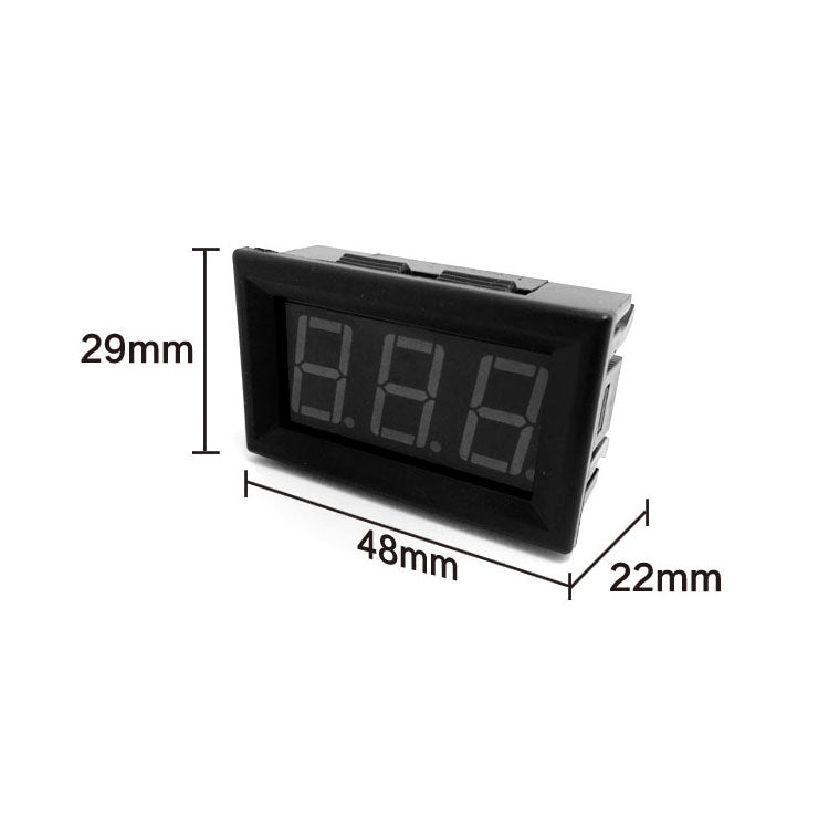 10 PCS 0.56 inch 3 Terminal Wires Digital Voltage Meter with Shell, Color Light Display, Measure Voltage: DC 0-100V