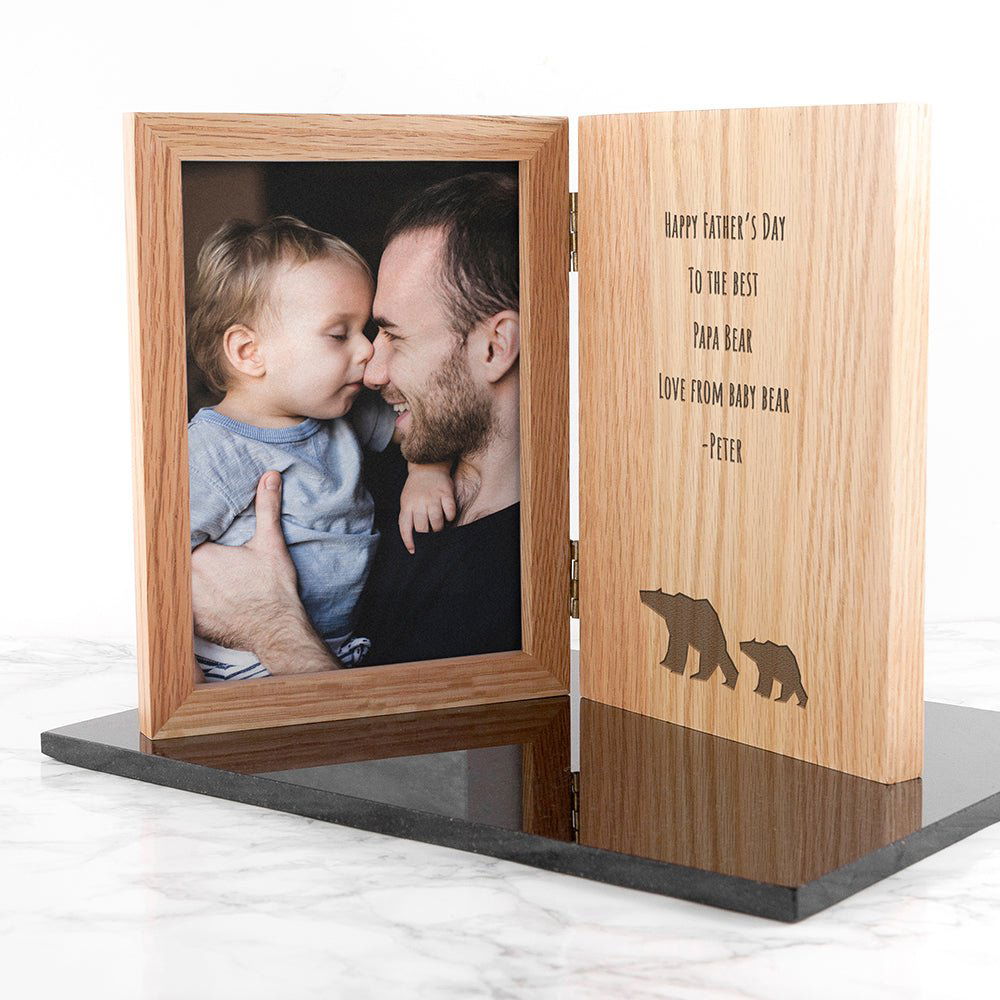 Personalised Father's Day Bear Book Photo Frame