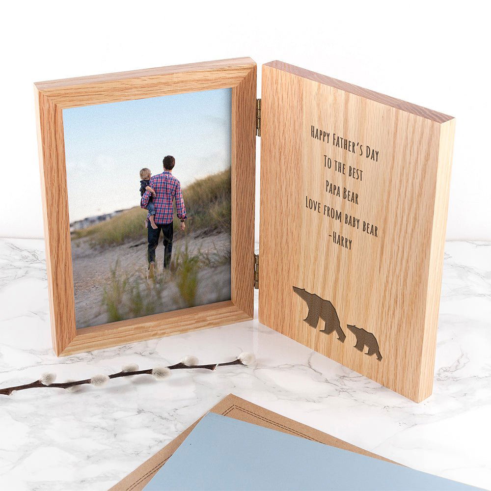 Personalised Father's Day Bear Book Photo Frame