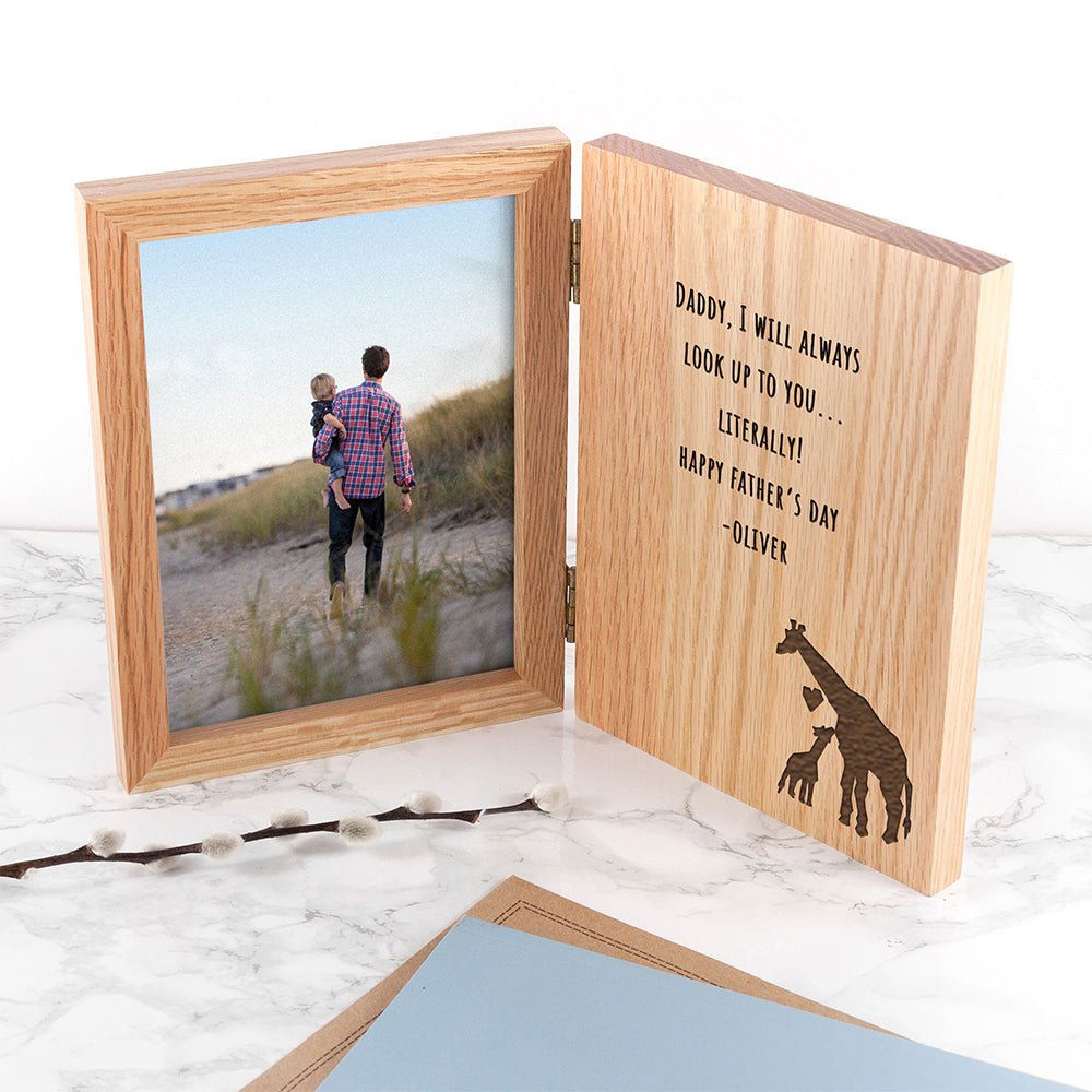 Personalised Father's Day Giraffe Book Photo Frame