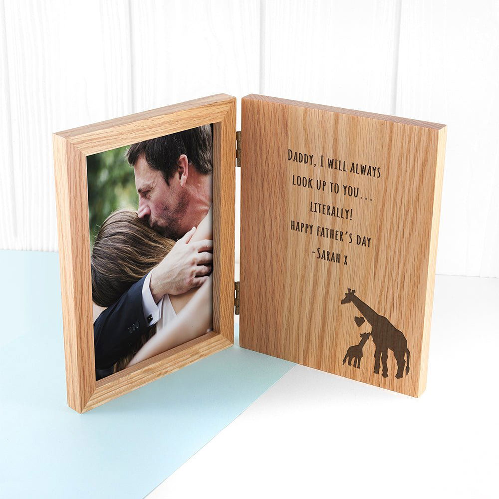 Personalised Father's Day Giraffe Book Photo Frame