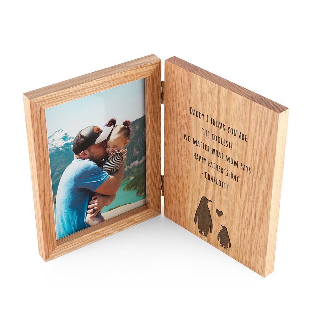 Personalised Father's Day Penguin Book Photo Frame