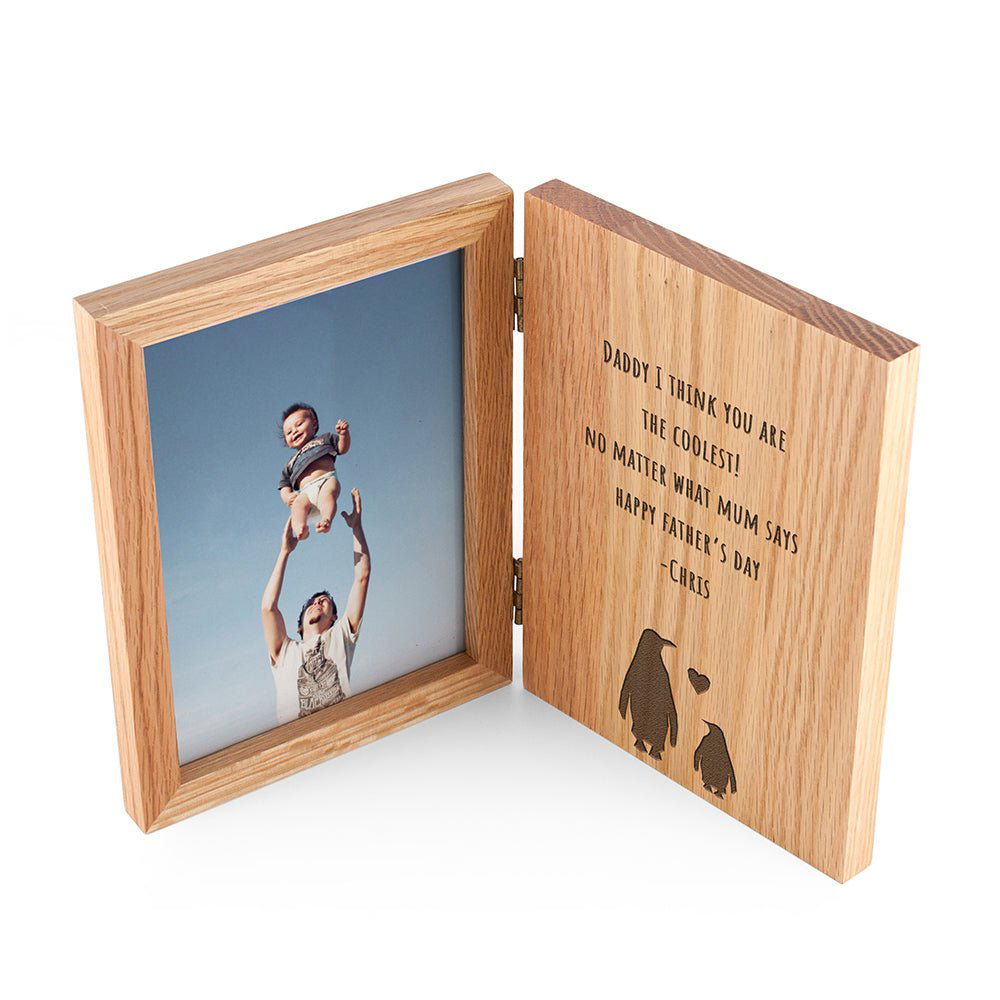 Personalised Father's Day Penguin Book Photo Frame