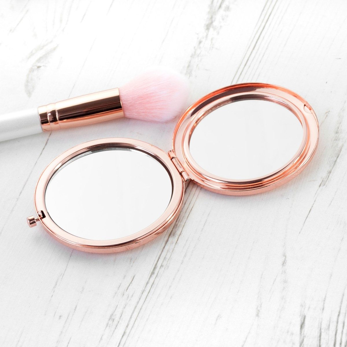 Personalised Engraved Rose Gold Compact Mirror