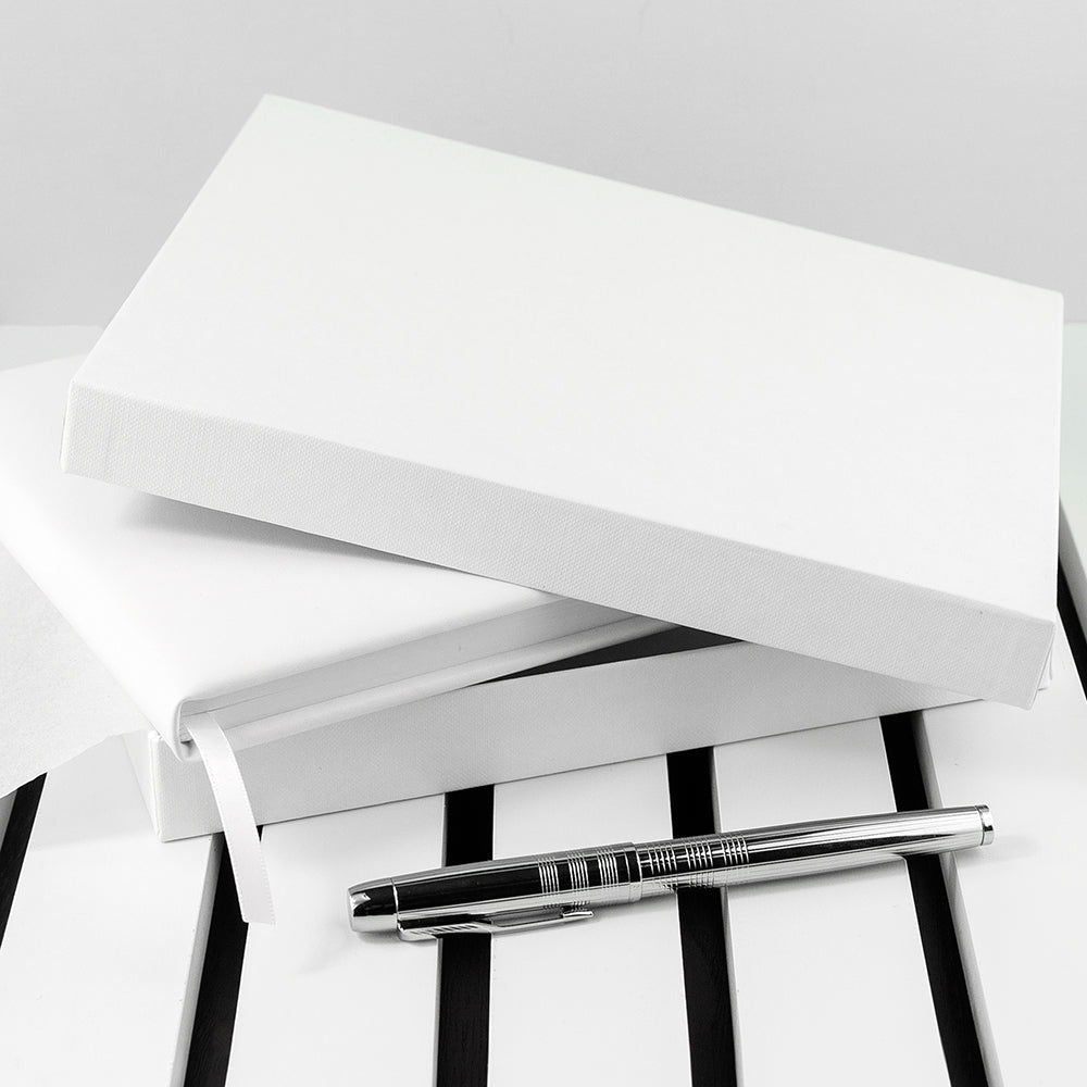 Personalised Luxury White Italian Leather Memoriam Book