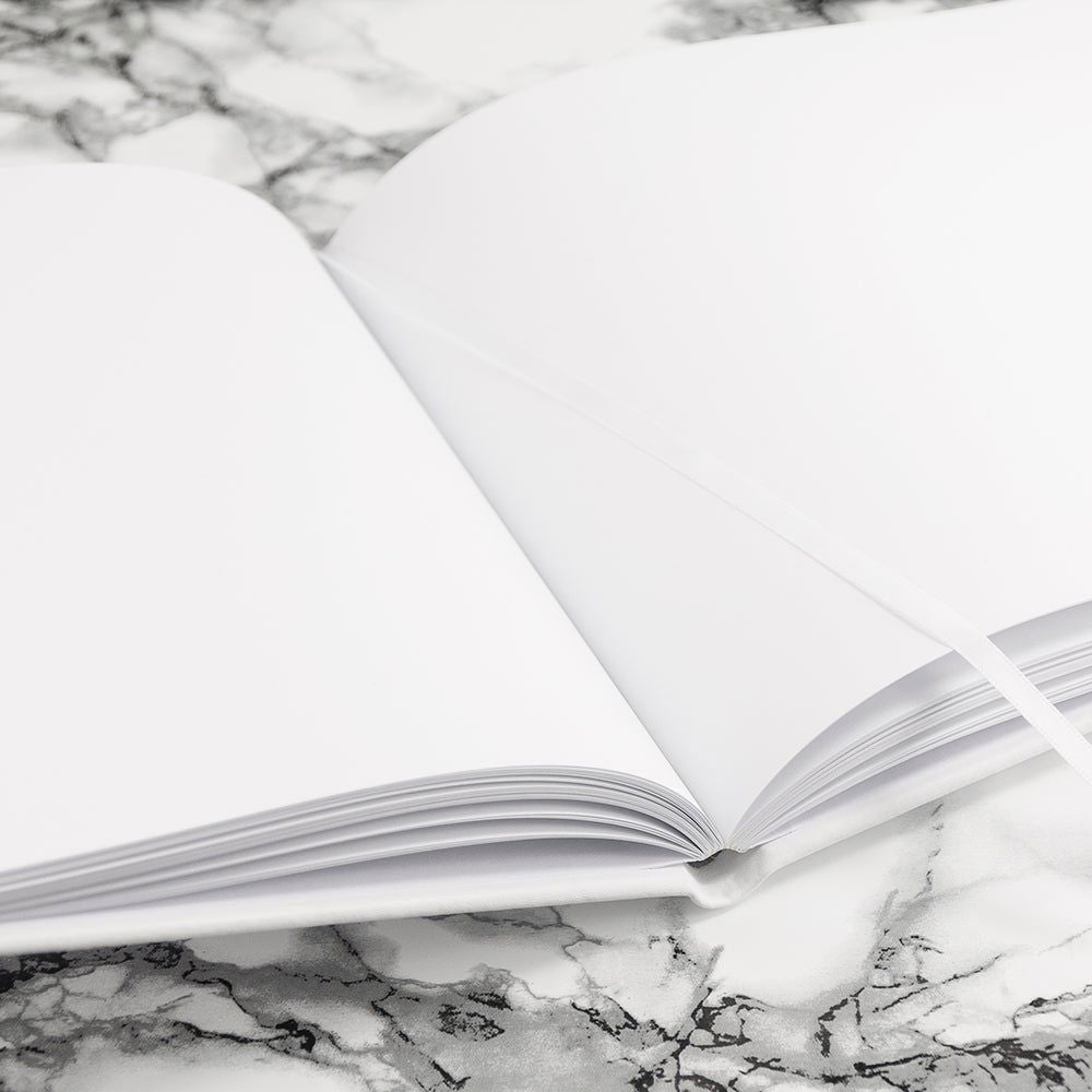 Personalised Luxury White Italian Leather Memoriam Book